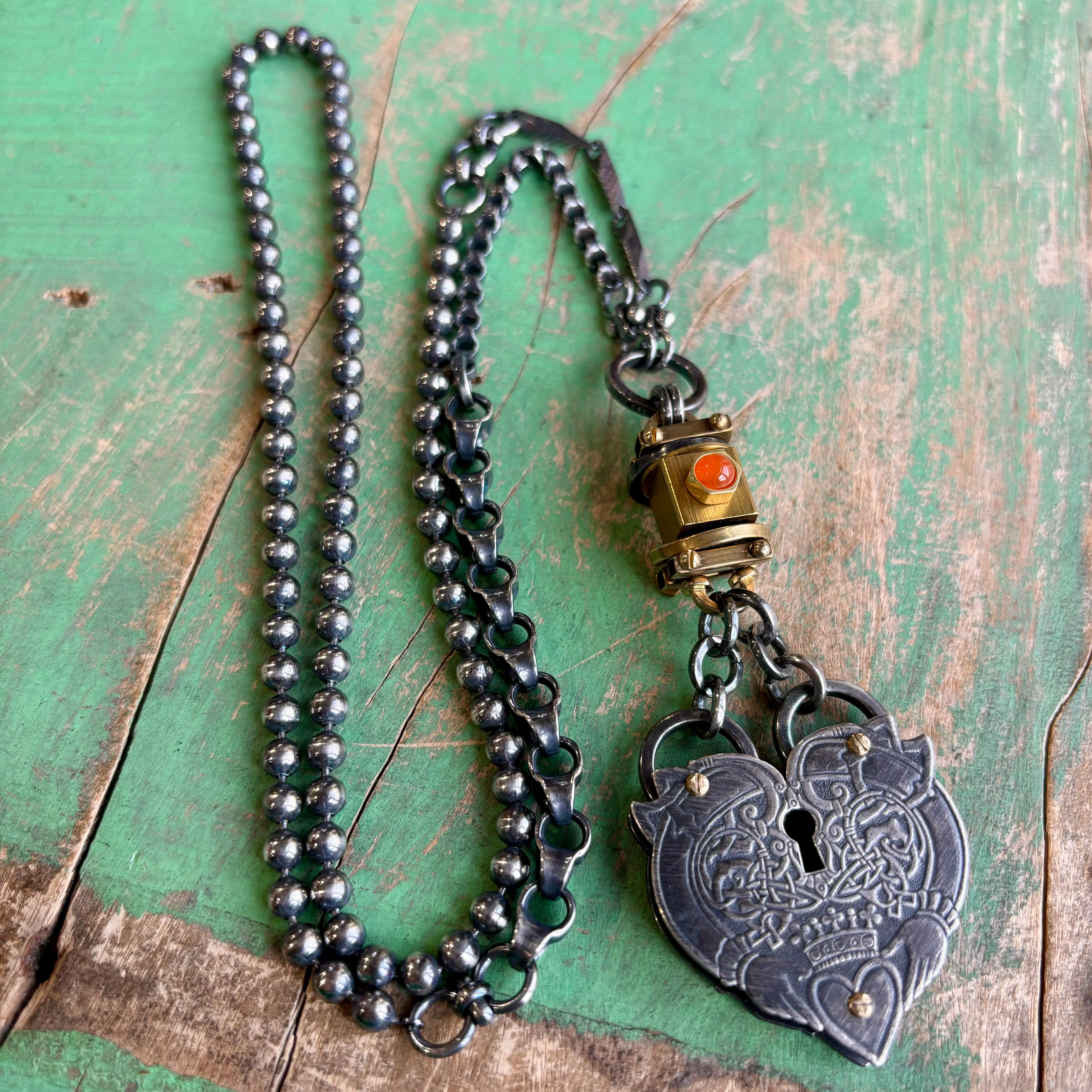 Claddagh Heart Lock Necklace