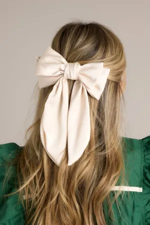 Clean Cut Ivory Clip In Bow