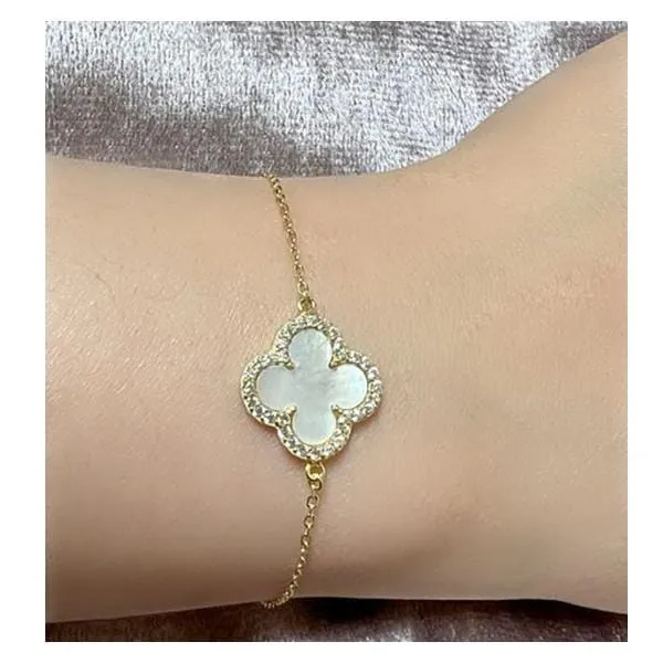 Clover 'Halo" Bracelet: Gold Vermeil (BCG45CLVR)