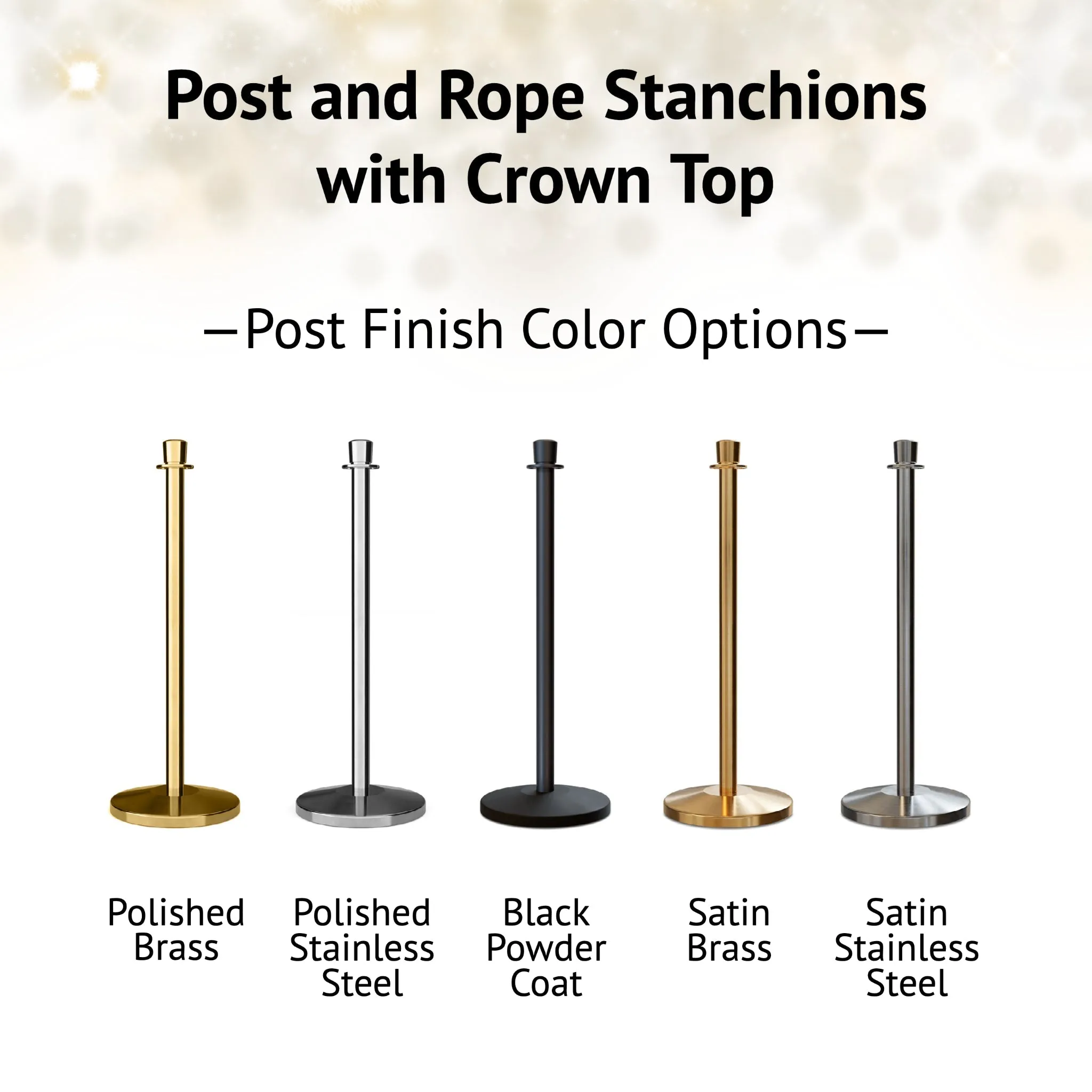 Crown Top Dual Rope Stanchion with Fixed Base - Montour Line CXLineDF