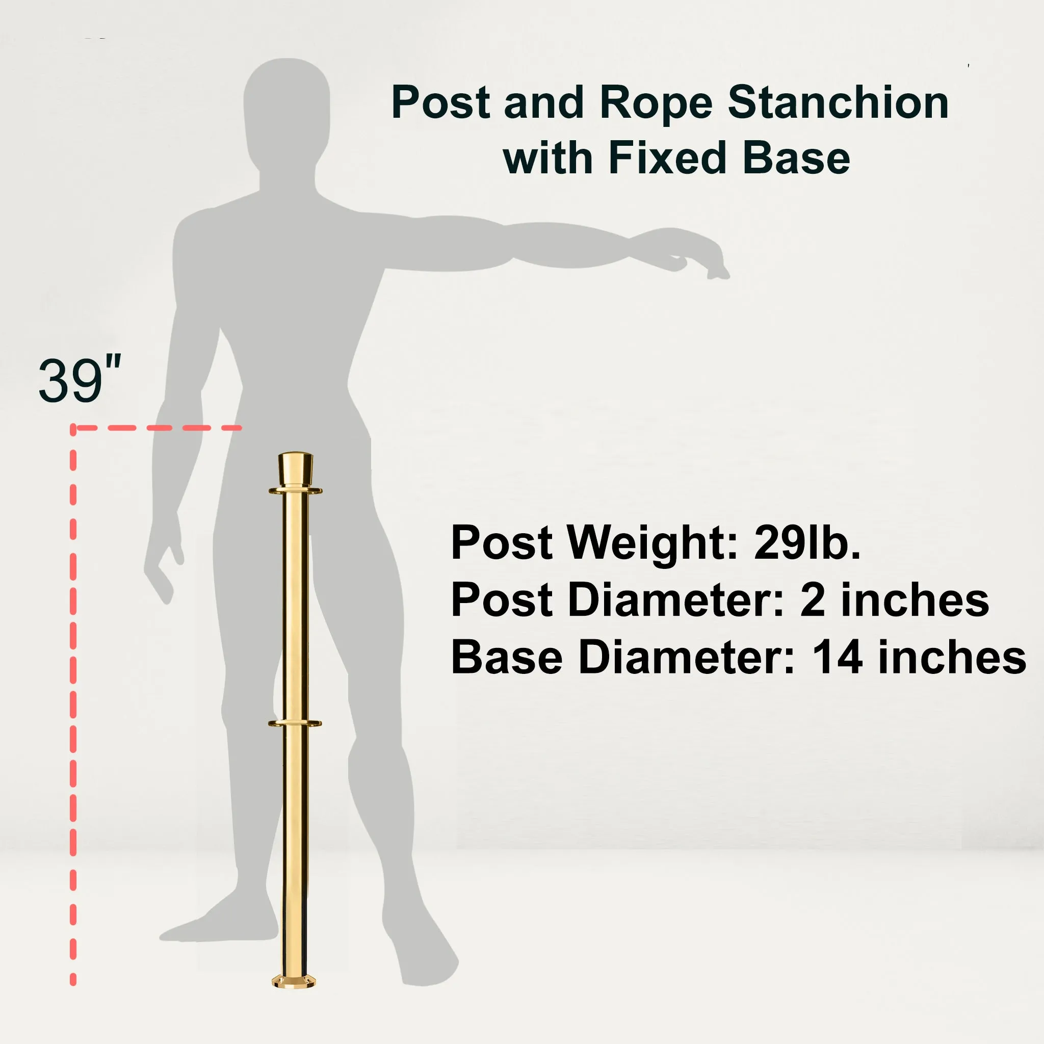 Crown Top Dual Rope Stanchion with Fixed Base - Montour Line CXLineDF