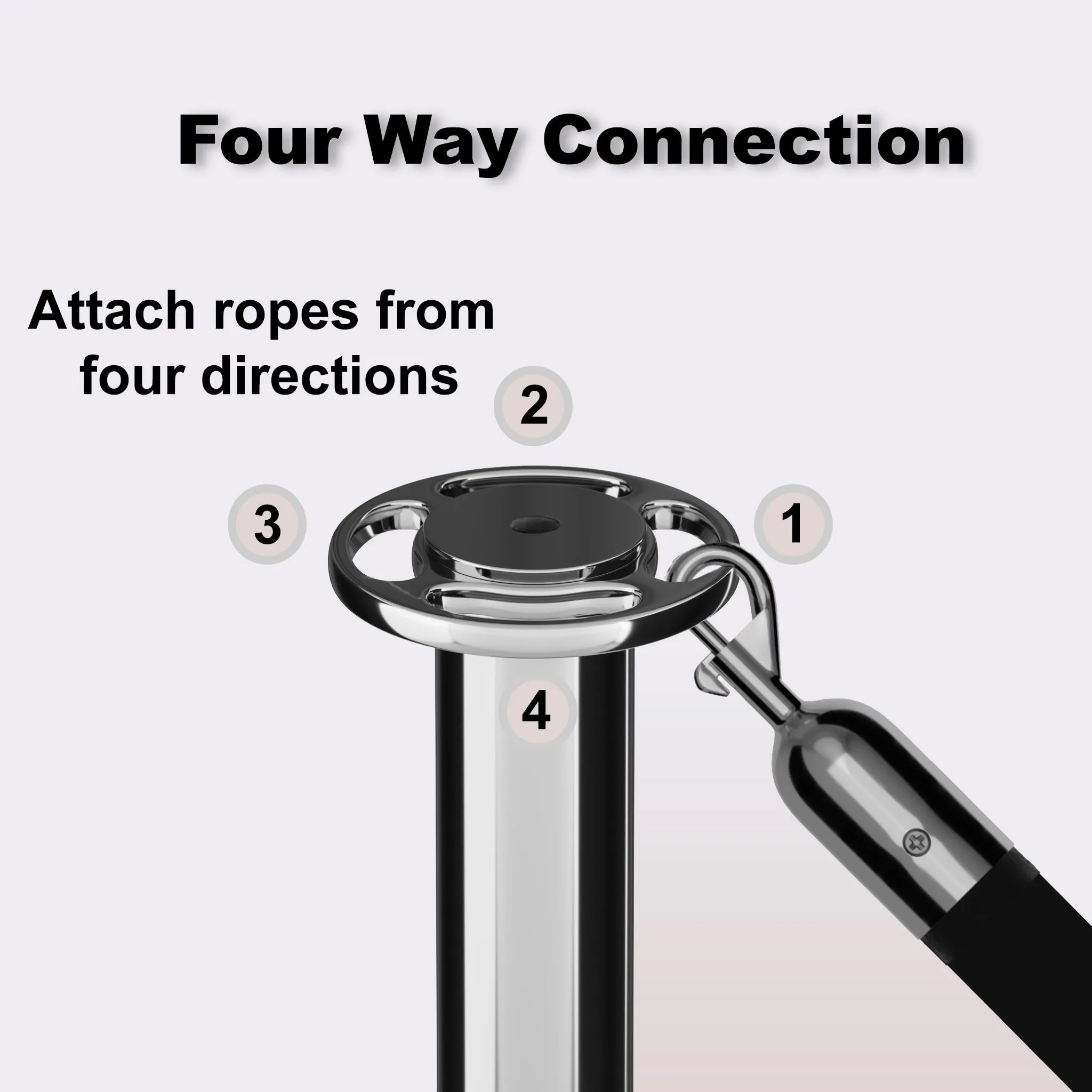 Crown Top Dual Rope Stanchion with Fixed Base - Montour Line CXLineDF