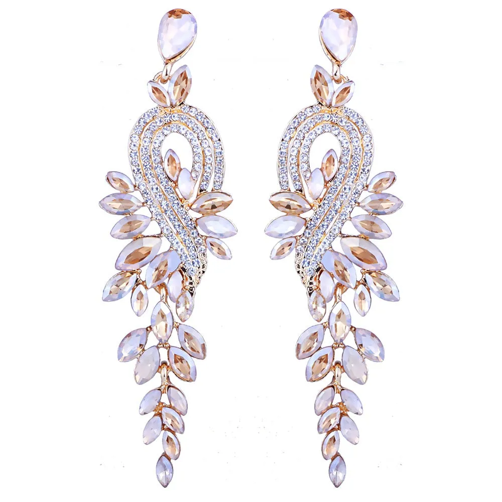 Crystal Drop Earrings available in 8 Colours