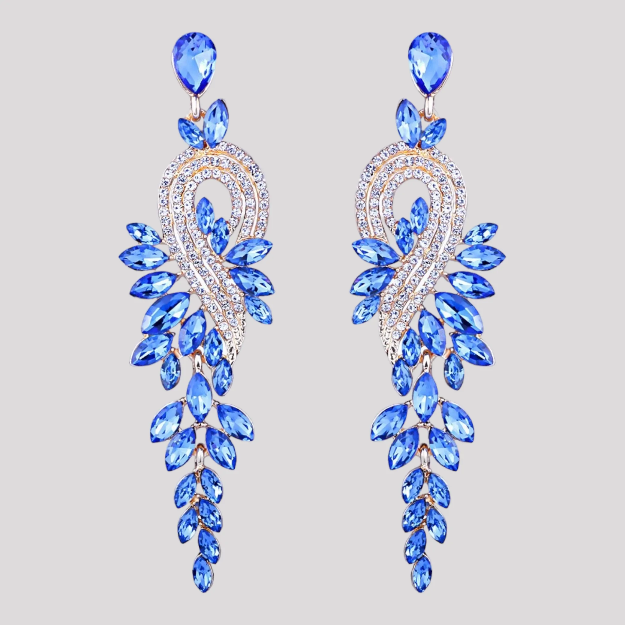 Crystal Drop Earrings available in 8 Colours