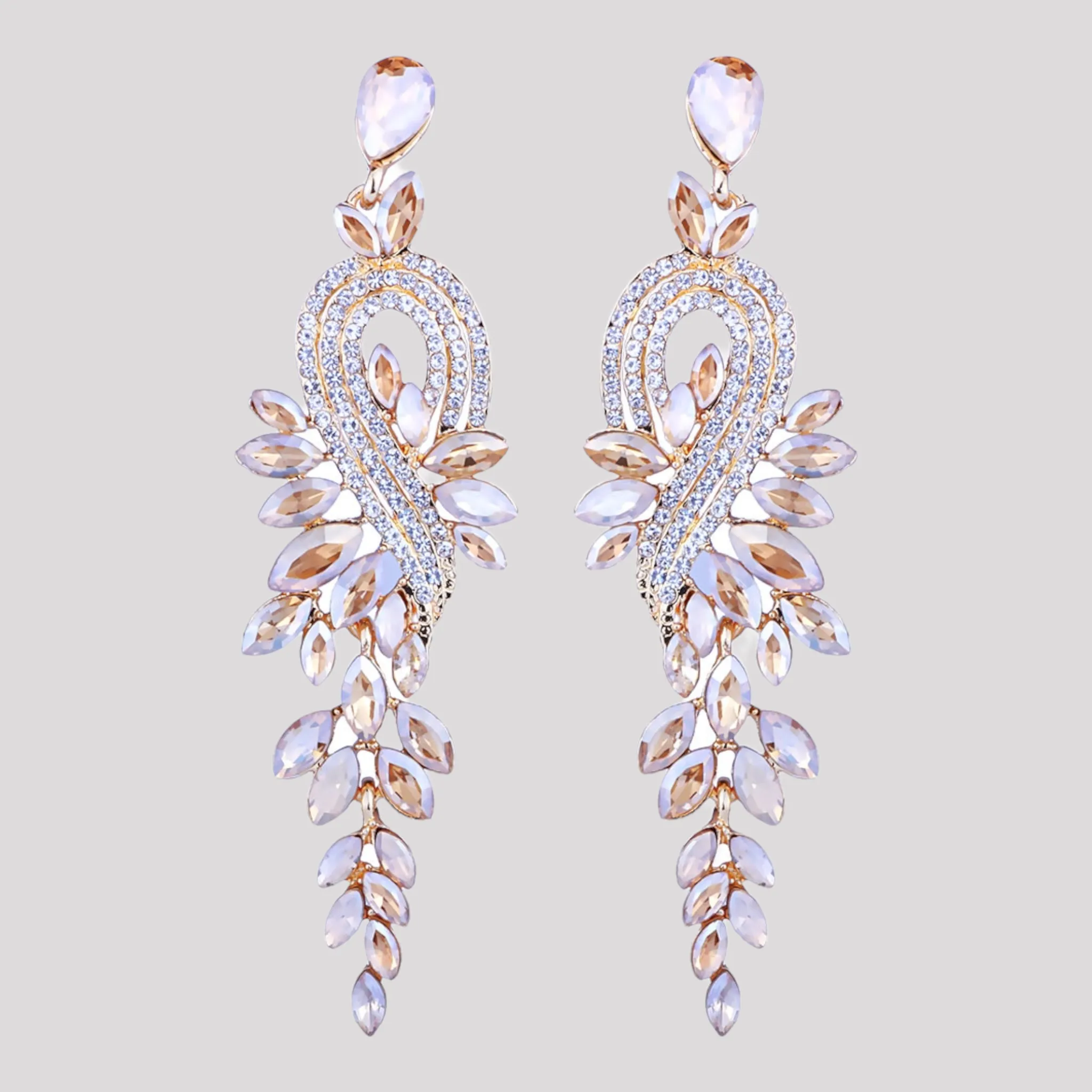 Crystal Drop Earrings available in 8 Colours