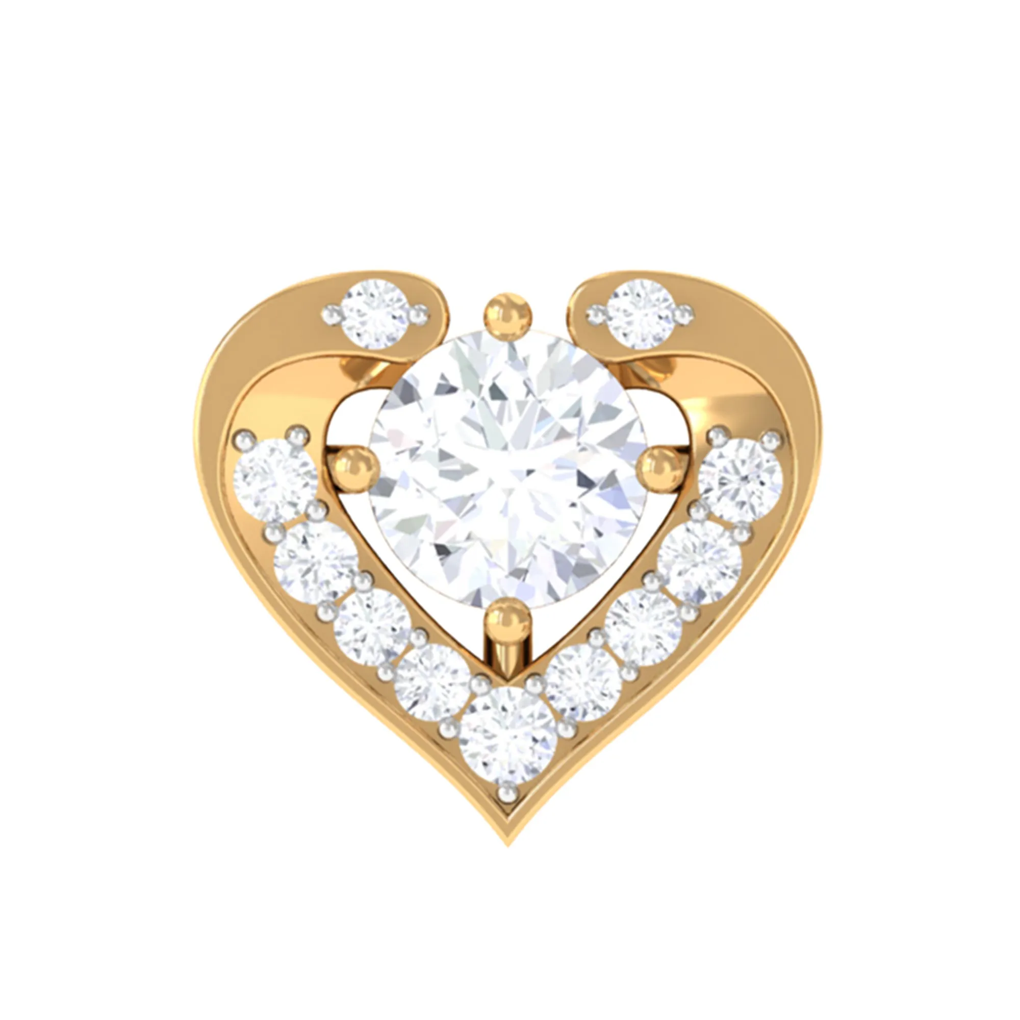 Cute Moissanite Heart Shape Cartilage Earring