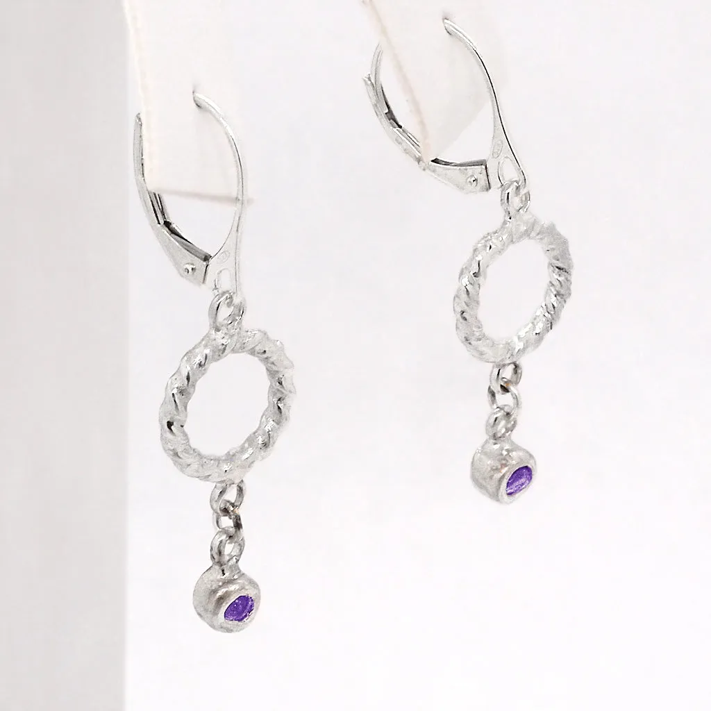 Dangle Amethyst Twisted earrings