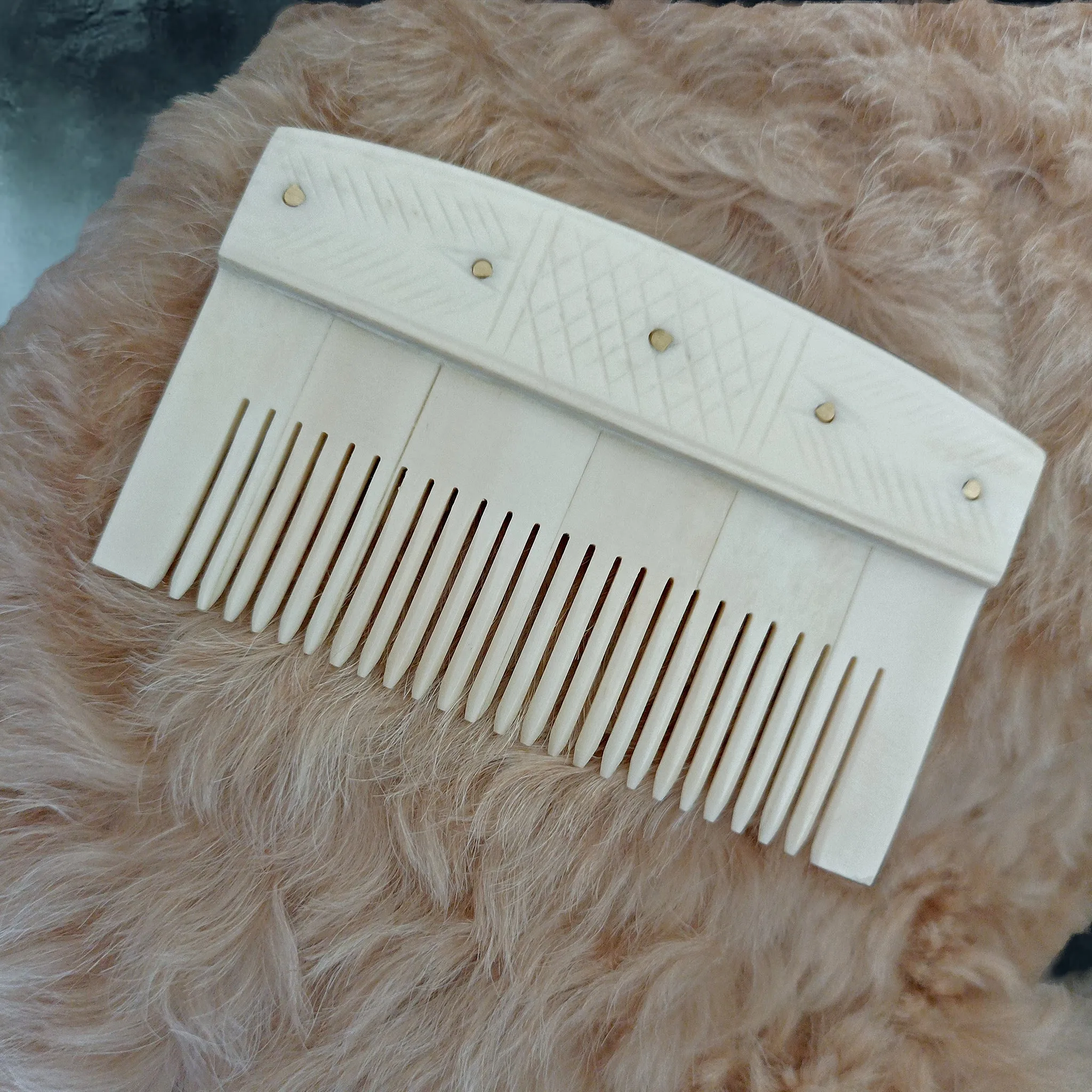 Decorated Bone Viking Comb