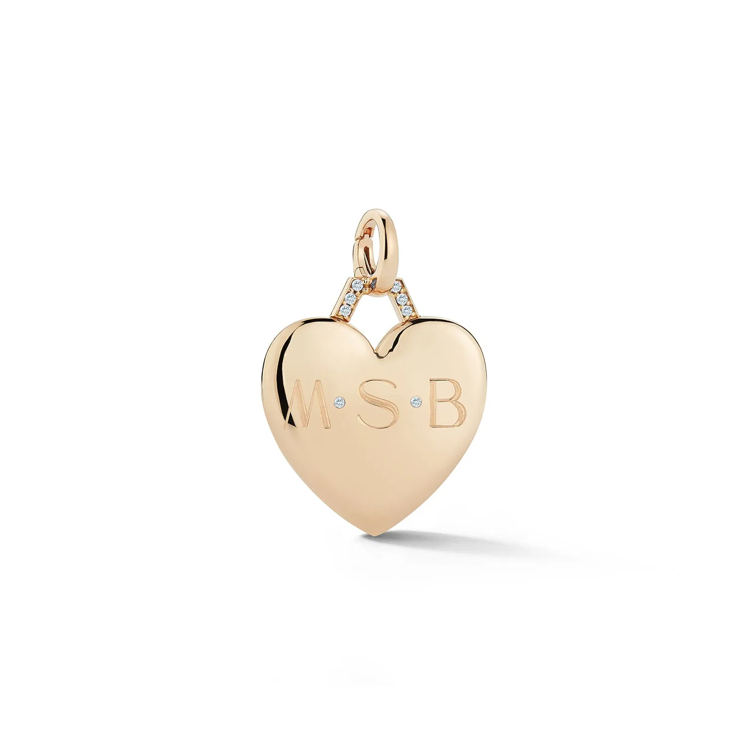 DORA 18K GOLD AND DIAMOND ENGRAVABLE HEART LOCKET