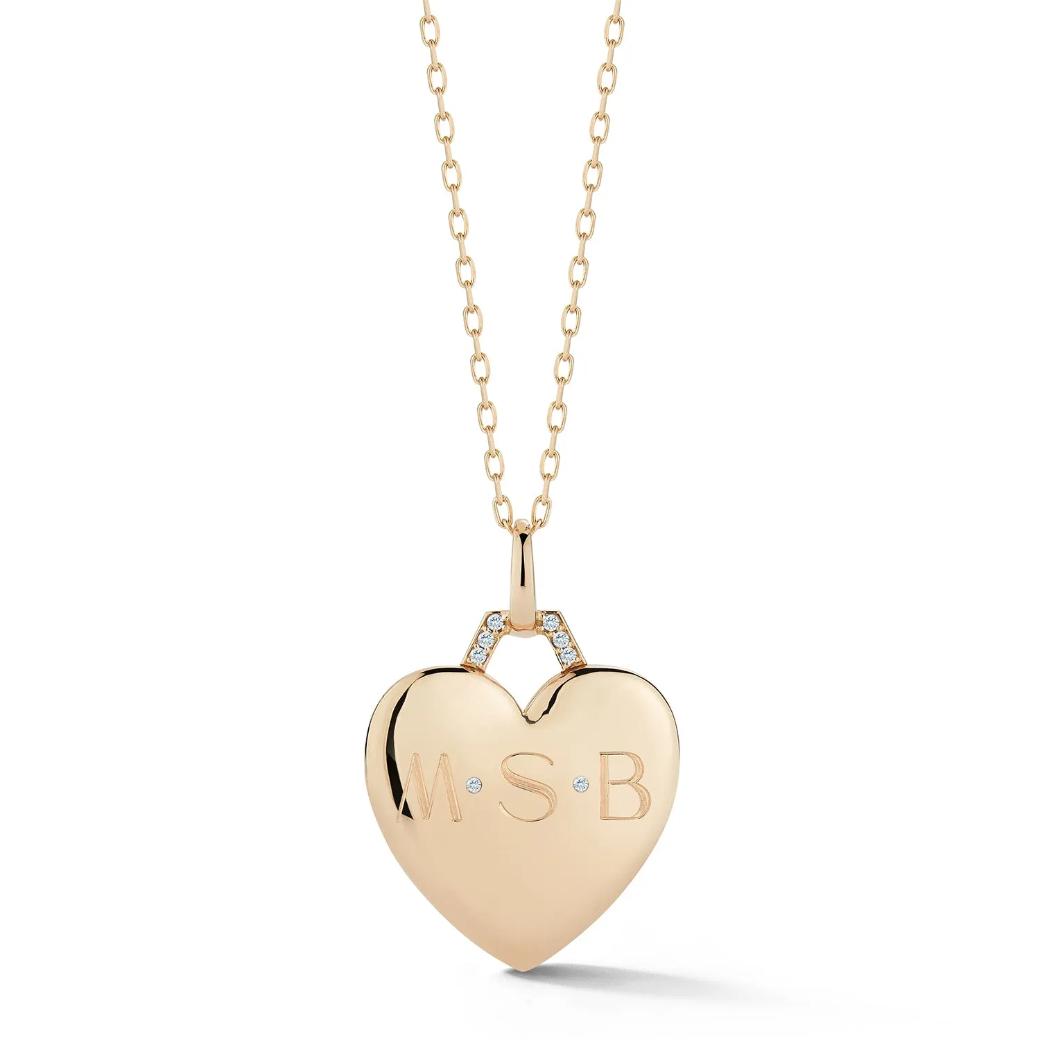 DORA 18K GOLD AND DIAMOND ENGRAVABLE HEART LOCKET