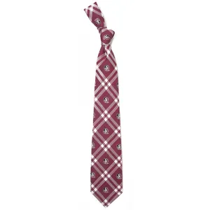 Eagles Wings Seminoles Plaid Tie - Garnet