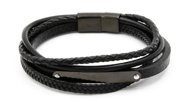 Edgy Leather Wrap Bracelet