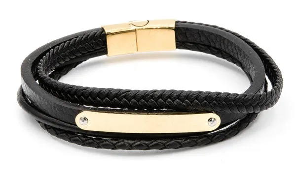 Edgy Leather Wrap Bracelet