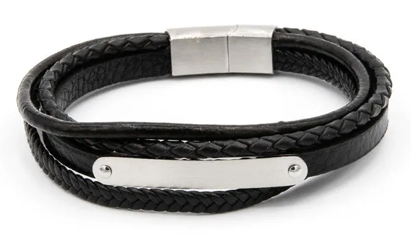 Edgy Leather Wrap Bracelet