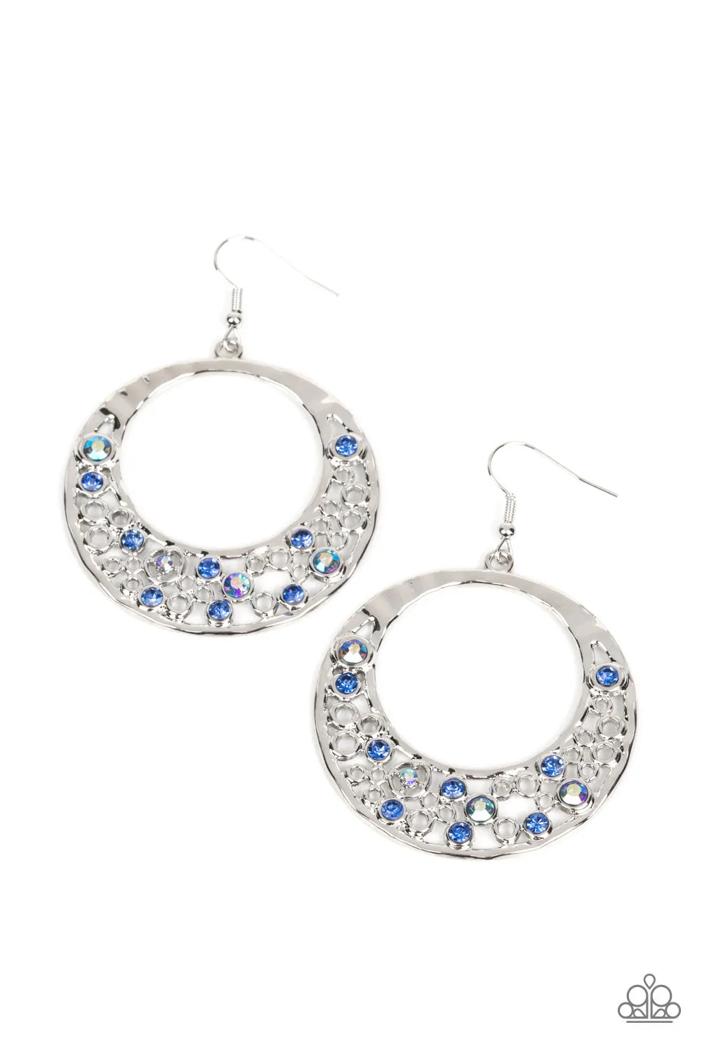 Enchanted Effervescence - Blue Rhinestone Earrings - Paparazzi Accessories