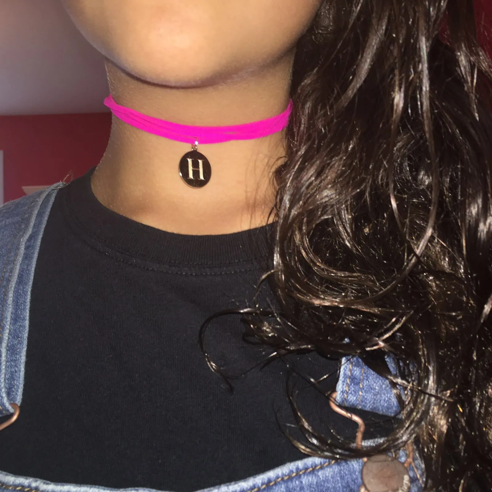 Engraved Initial Choker Disc