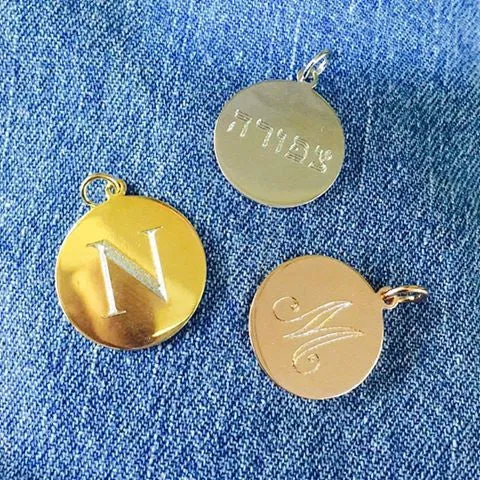 Engraved Initial Choker Disc