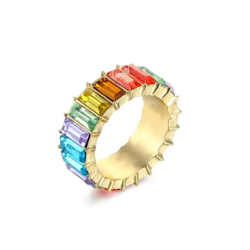 Fashion Luxury Zircon Bejeweled Multicolor Rings