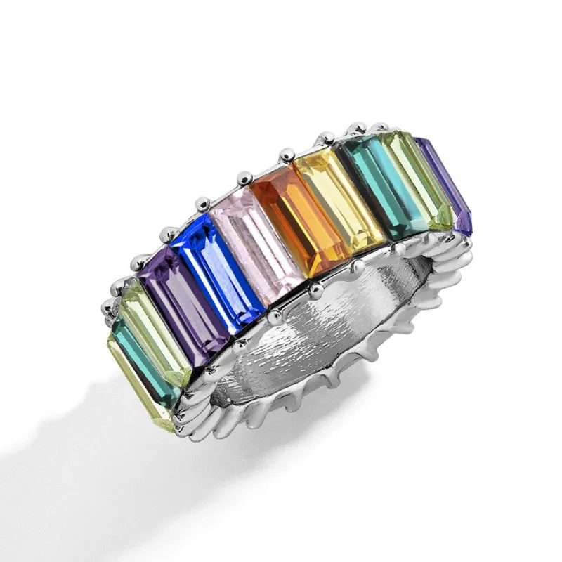 Fashion Luxury Zircon Bejeweled Multicolor Rings