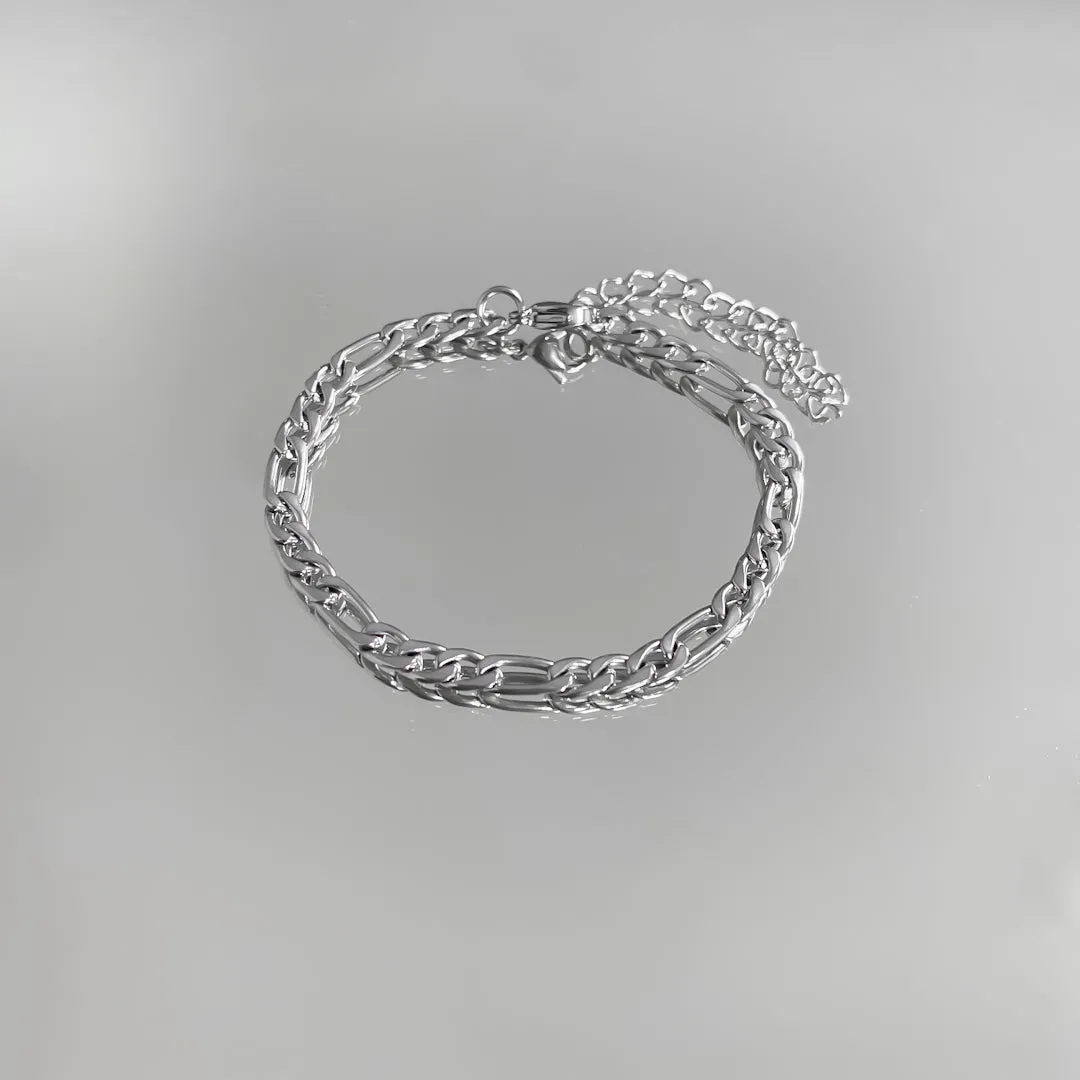 Figaro Chain Anklet Silver