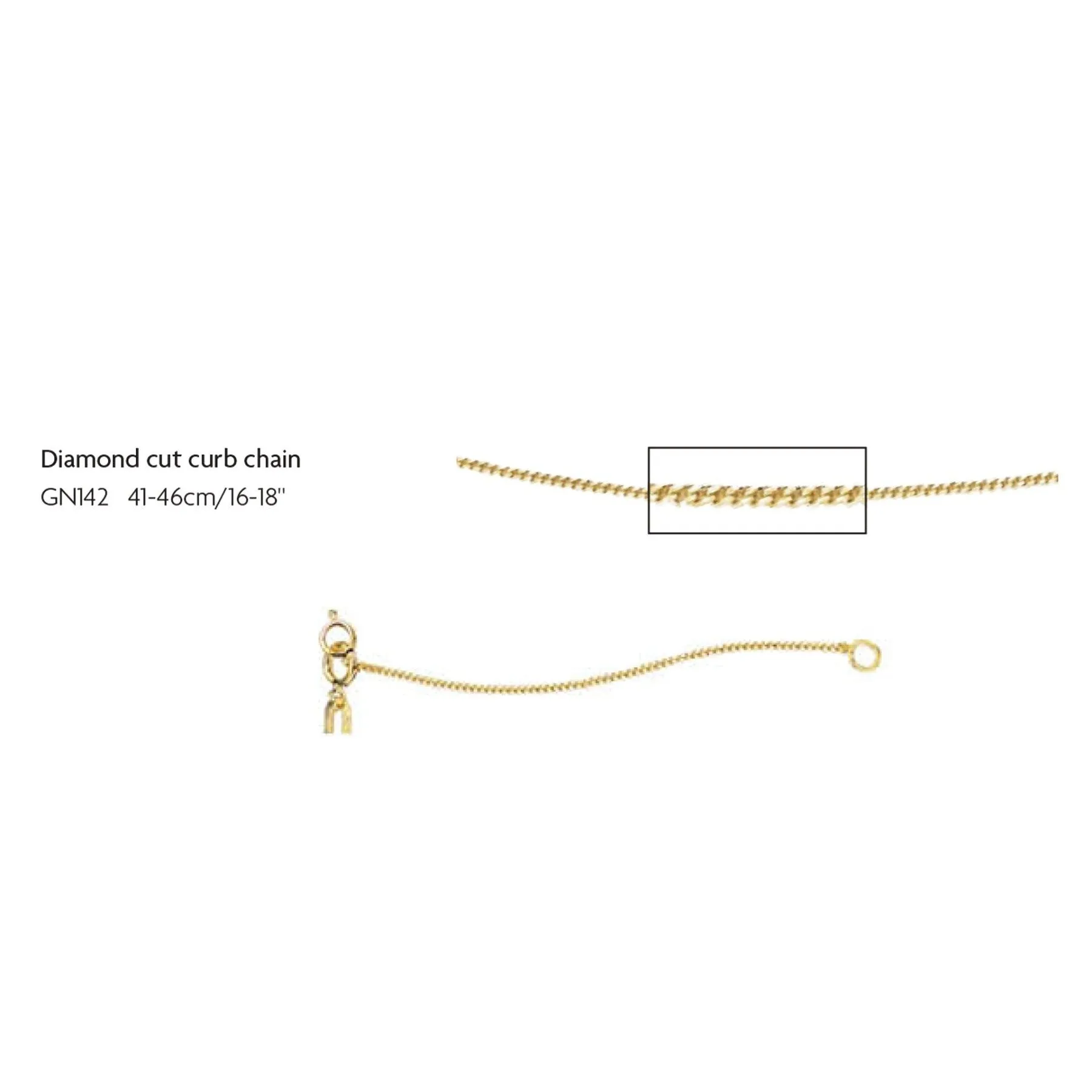 Fine Curb Extender Chain - 9ct Gold