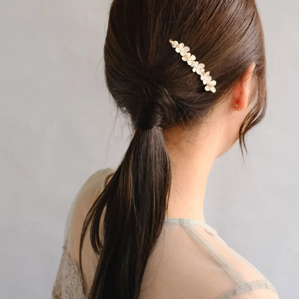 Flower and Pearl Slim Non Slip Barrette