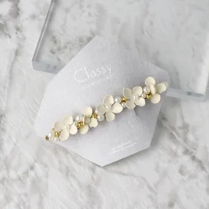 Flower and Pearl Slim Non Slip Barrette