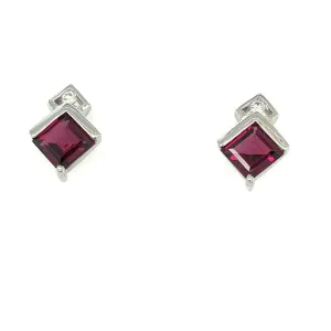 Garnet and Diamond Earrings