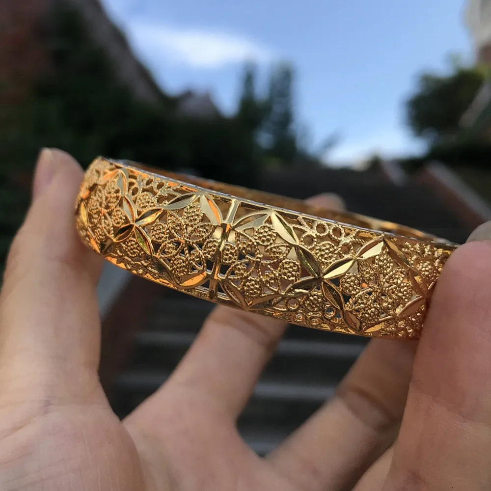 Gold Color Ethiopian Bangles Bracelet