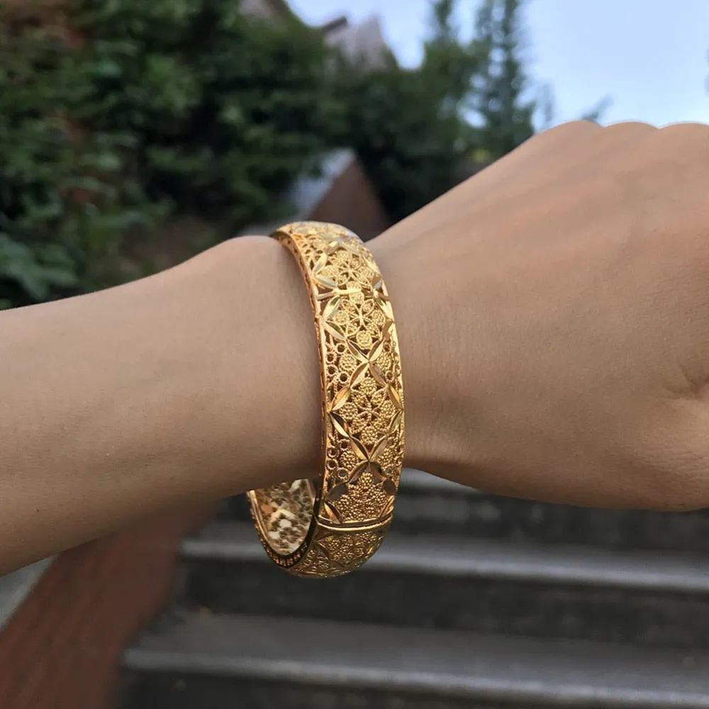 Gold Color Ethiopian Bangles Bracelet