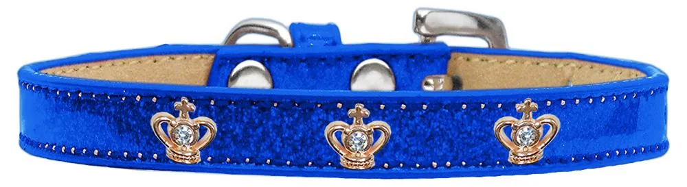 Gold Crown Widget Dog Collar Blue Ice Cream Size 12