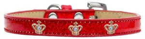 Gold Crown Widget Dog Collar Red Ice Cream Size 20