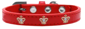 Gold Crown Widget Dog Collar Red Size 12