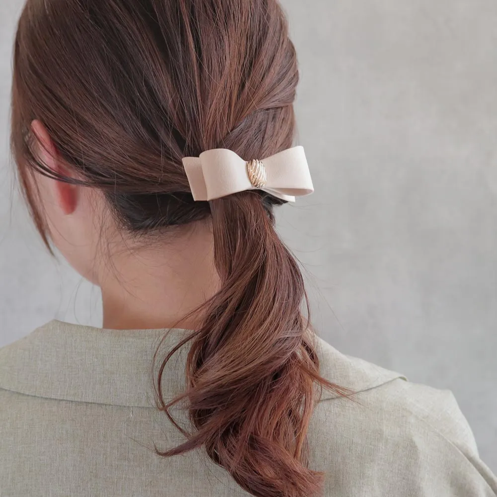 Gold Detail Bow Hair Barrette