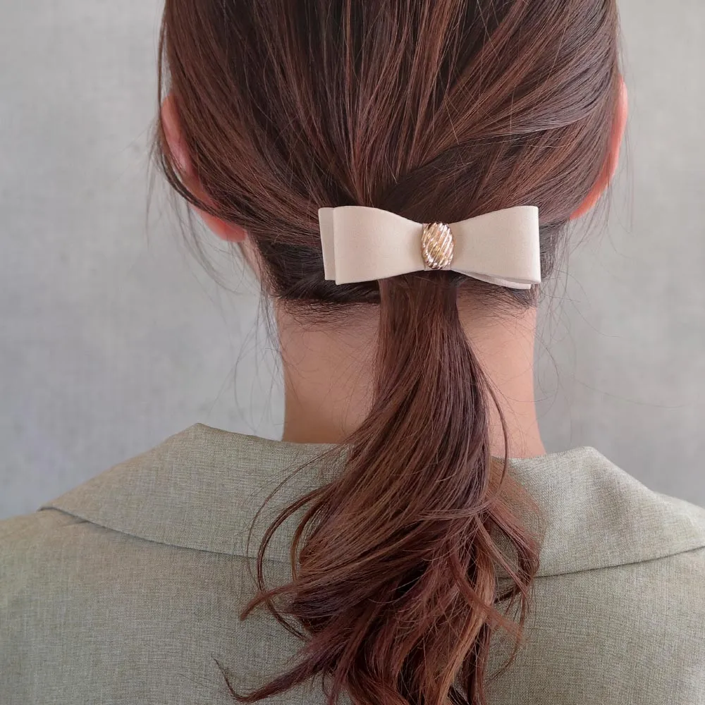 Gold Detail Bow Hair Barrette