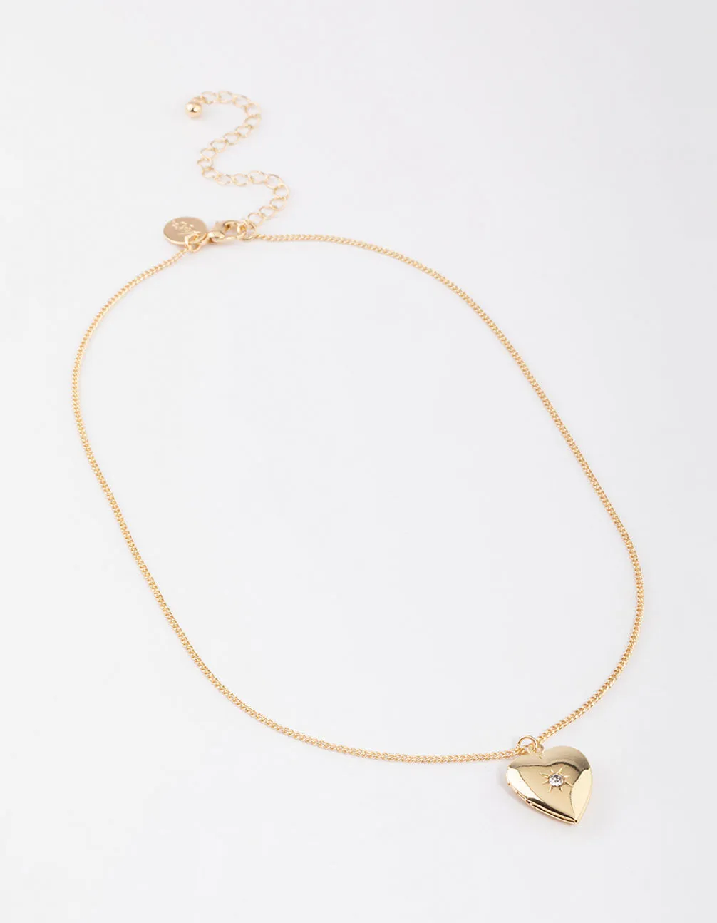 Gold Heart Pendant Locket Necklace