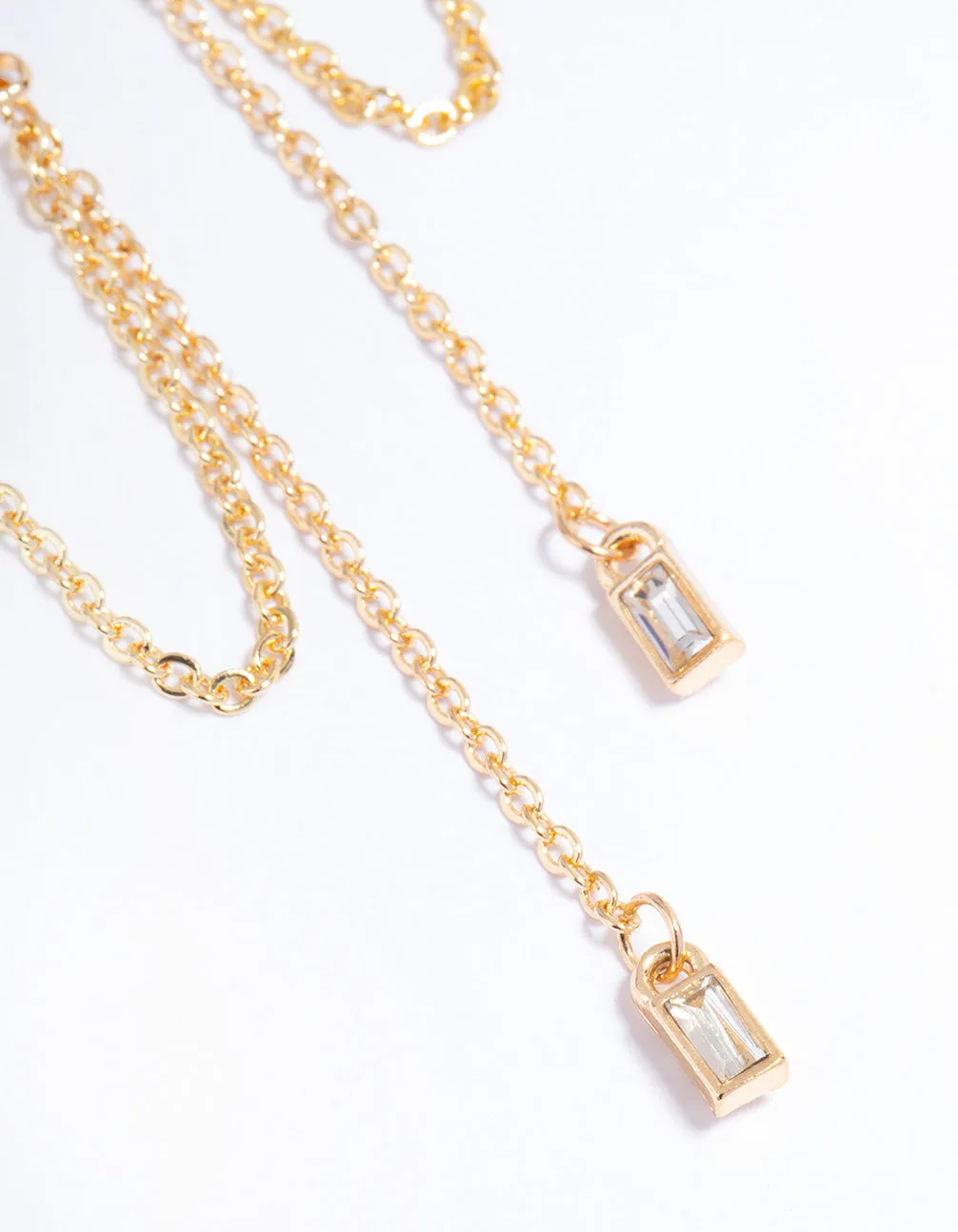 Gold Multi Chain Diamante Huggie Earrings