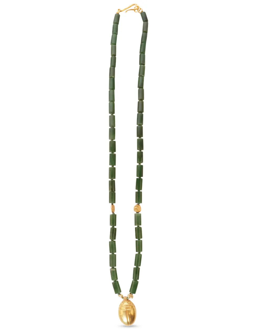 Gold Scarab Jade Necklace