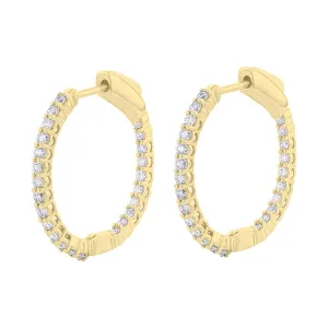 Harmonious Huggie Diamond Hoop Earrings 1CT