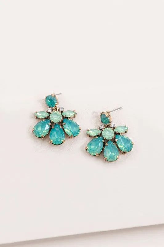 HGA Water Lily Turquoise Stone Earrings