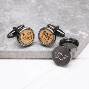 Hidden Child's Drawing Twist Cufflinks