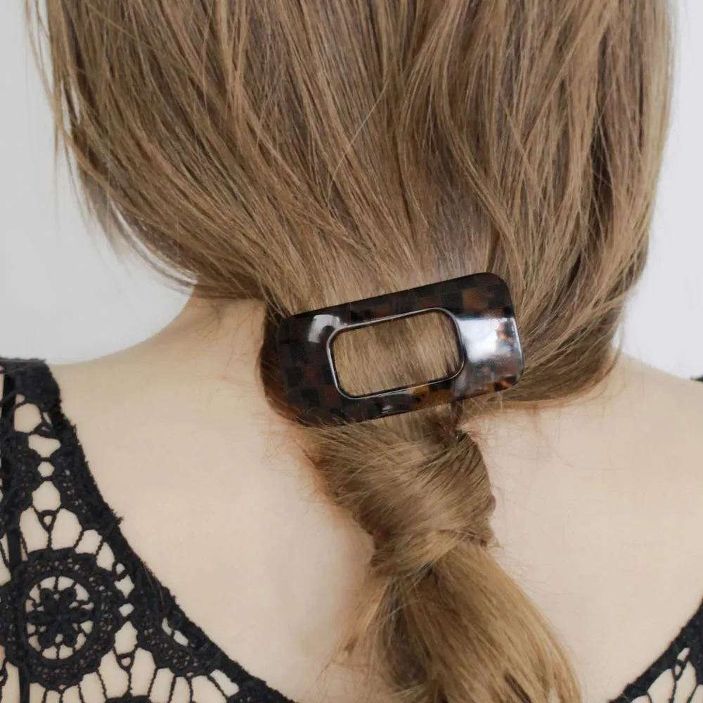 Hollow Rectangle French Hair Barrette