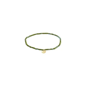 INDIE bracelet green, gold-plated