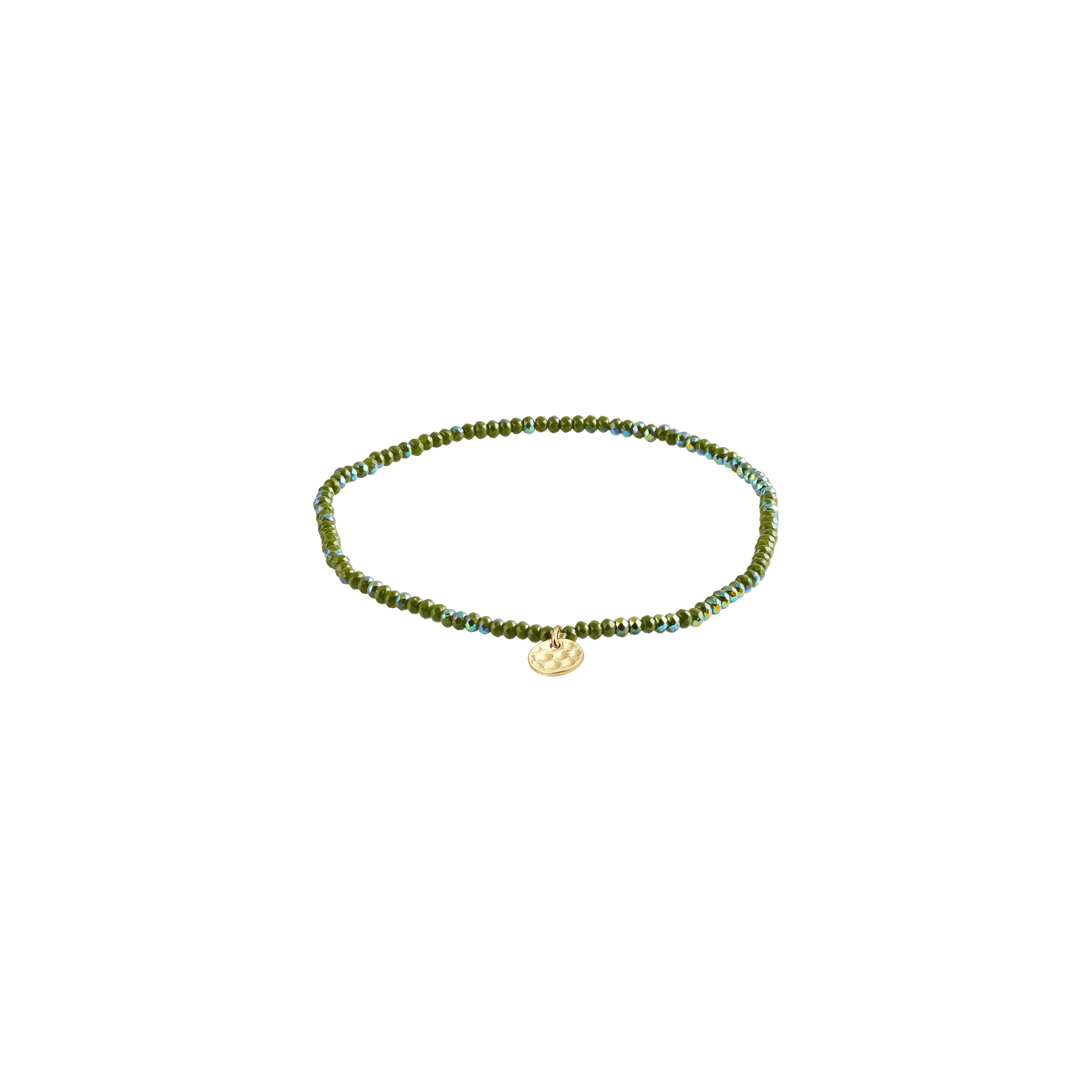 INDIE bracelet green, gold-plated