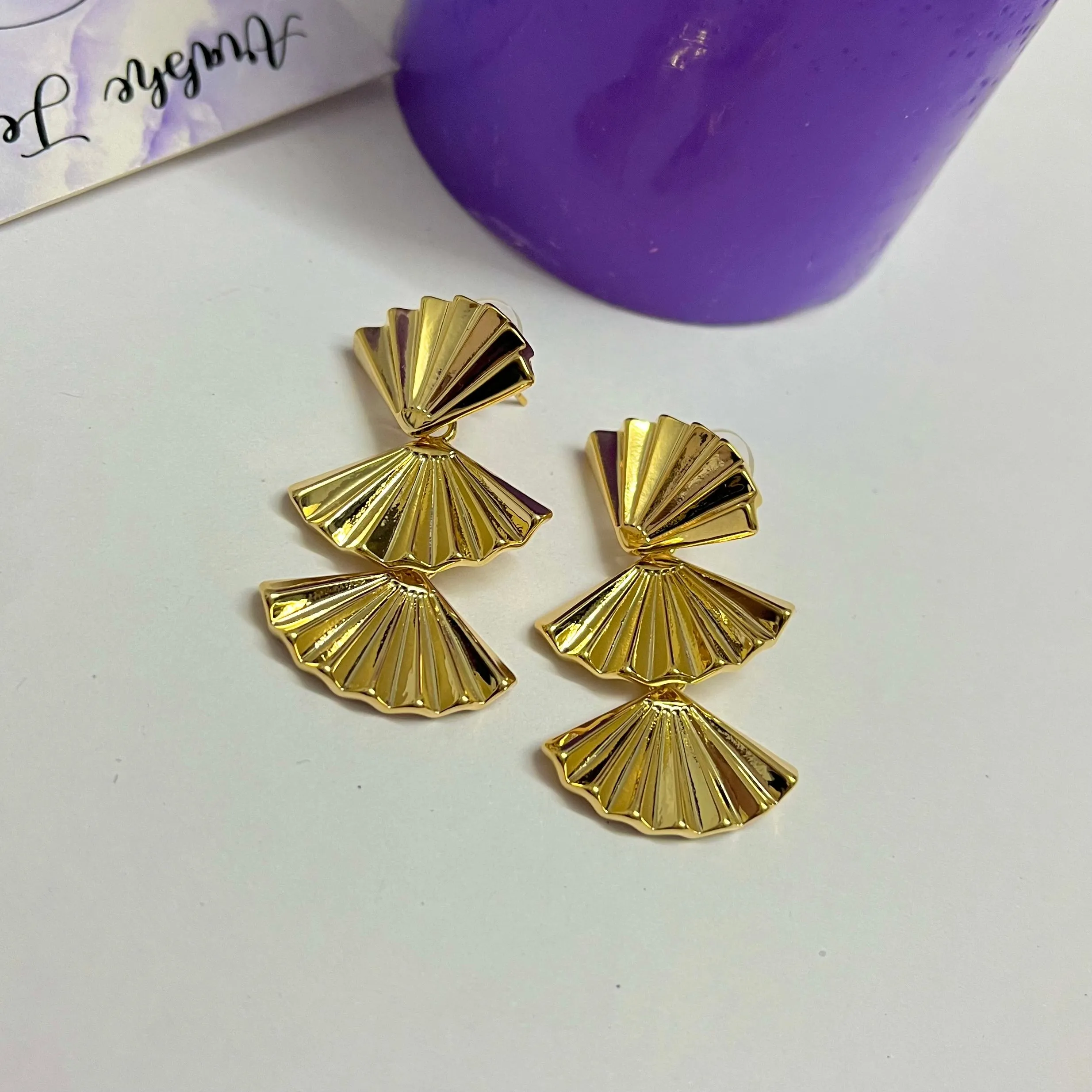 Jade Gold Statement Earring