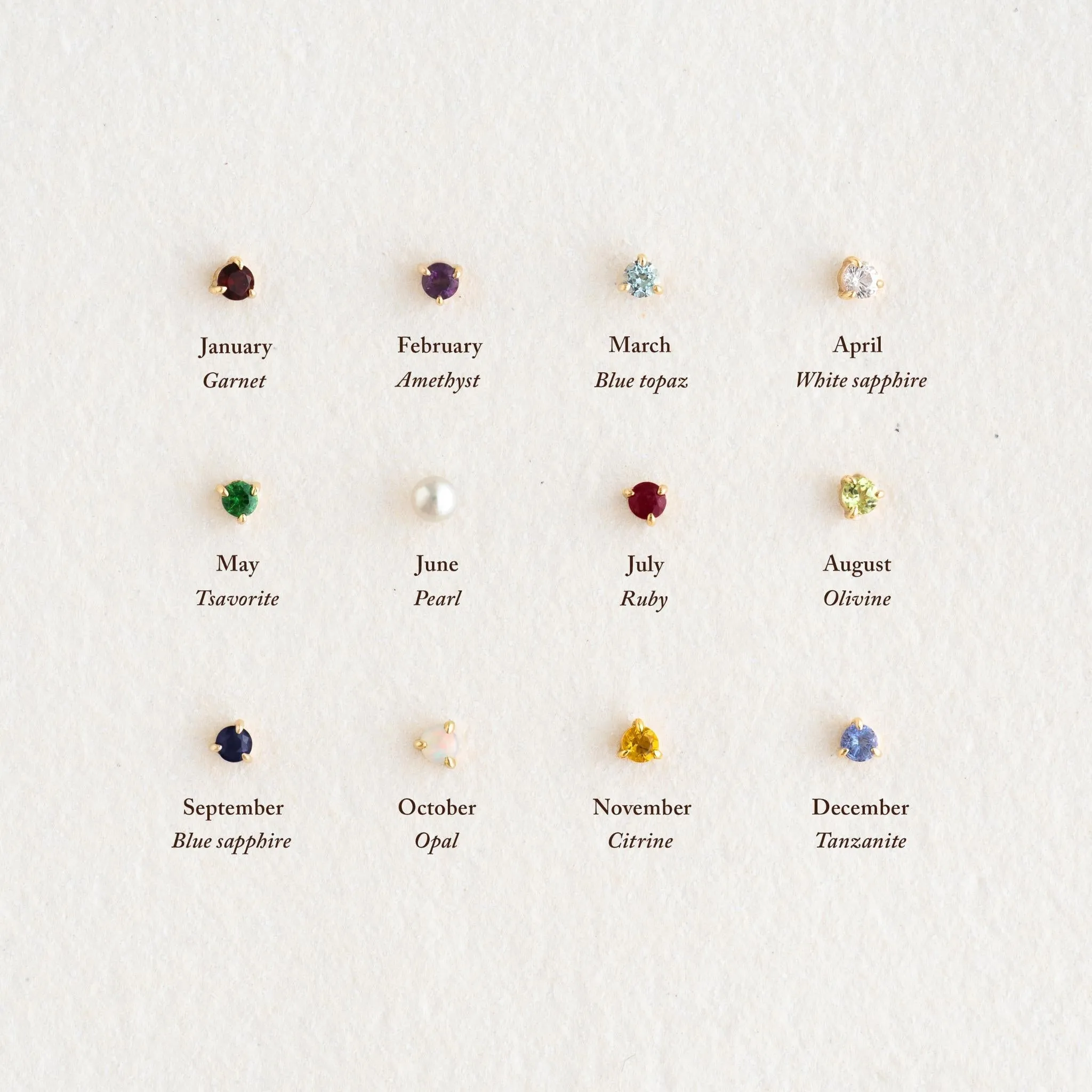 January Birthstone Stud Earrings 14k Gold - Garnet