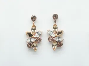 Jen - Rose Gold Swarovski Statement Bridal Drop Earrings