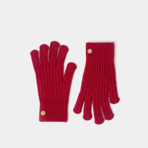 Katie Loxton 24cm Garnet Red Knitted Gloves