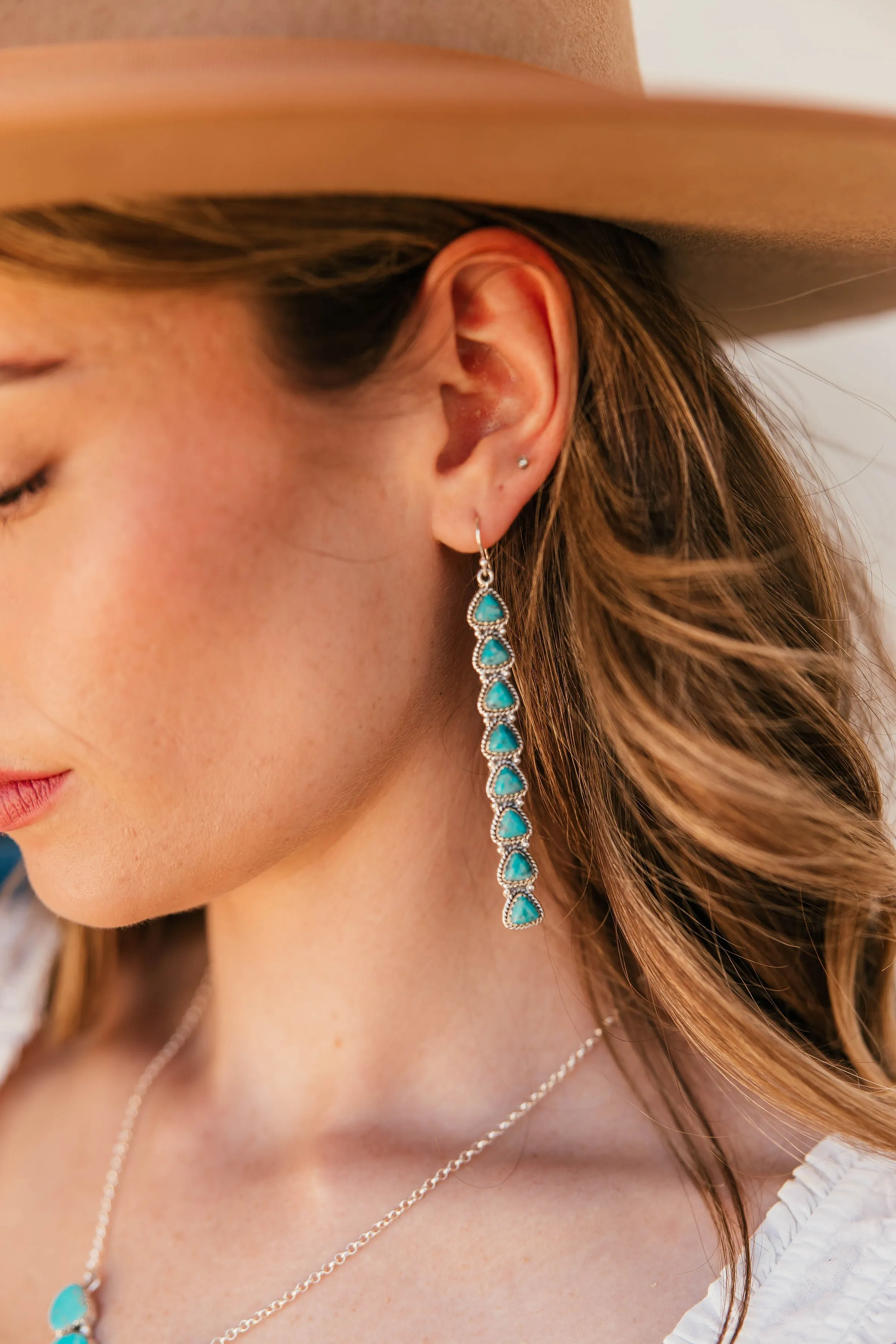 Kingman Turquoise Teardrop Earrings