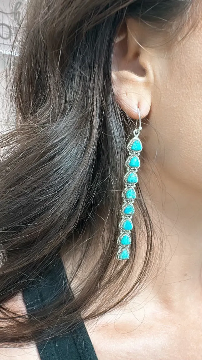 Kingman Turquoise Teardrop Earrings